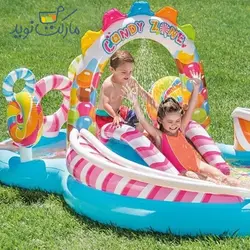 استخر بادی سرسره دار طرح آبنباتی اینتکس