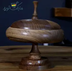 کاسه چوبی شکلات خوری پایه دار