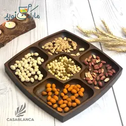 دیس سرو تنقلات و آجیل چوبی مربع