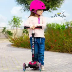 اسکوتر دو حالته SmarTrike با چرخ چراغ دار رنگ صورتی