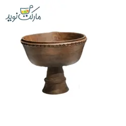 کاسه چوبی میوه و شیرینی پایه دار