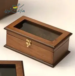 جای قاشق و چنگال چوبی درب دار با قفل