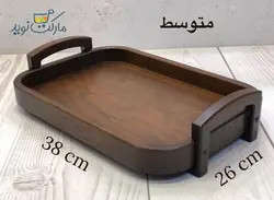 سینی پذیرایی تمام چوبی با دسته سایز متوسط