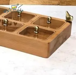 اردور خوری چوبی 6 خانه مستطیل کشیده رنگ کرمی
