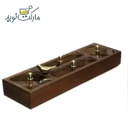 اردور خوری چوبی 5 خانه مستطیل کشیده رنگ قهوه ای