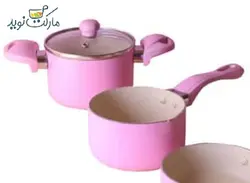 ست پخت و پز نوزاد 4 پارچه عروس رنگ صورتی