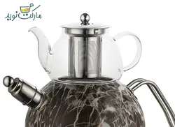 کتری و قوری استیل طرح سنگ VERDA رنگ قهوه ای