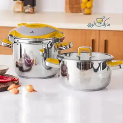 زود پز دوقلو کاراجا مدل Orbit رنگ زرد