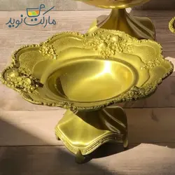 میوه خوری گرد برنزی کنگره ای سایز کوچک