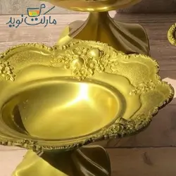 میوه خوری گرد برنزی کنگره ای سایز کوچک