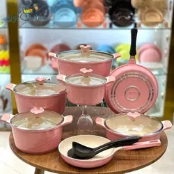 سرویس قابلمه 15 پارچه بالنتینی طرح سزار رزگلد