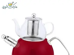 کتری و قوری استیل وردا رنگ قرمز