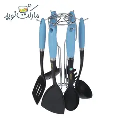 سرویس ملاقه و کفگیر 7 پارچه عروس رنگ آبی
