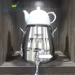 کتری و قوری شیردار دسته استیل گوماتو