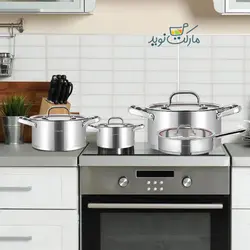 سرویس قابلمه استیل 8 پارچه عرشیا مدل SS014-2767