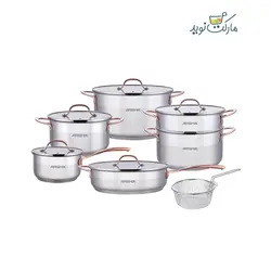 سرویس قابلمه استیل 12 پارچه عرشیا مدل SS064-2699