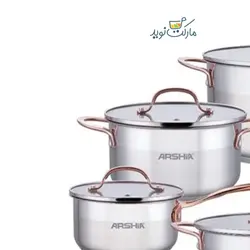 سرویس قابلمه استیل 12 پارچه عرشیا مدل SS064-2699