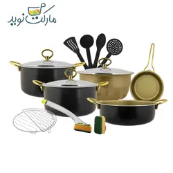 سرویس قابلمه ۱۴ پارچه طلایی گرانیت وارمی
