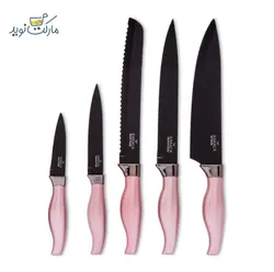 ست چاقو آشپزخانه کاراجا مدل Rosegold استندی