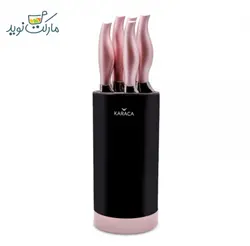 ست چاقو آشپزخانه کاراجا مدل Rosegold استندی