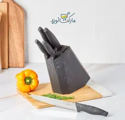 ست چاقو آشپزخانه کاراجا مدل Bianco رنگ مشکی استندی