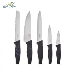 ست چاقو آشپزخانه کاراجا مدل Bianco رنگ مشکی استندی