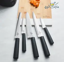 ست چاقو آشپزخانه کاراجا مدل Meister Sterilizer رنگ مشکی استندی