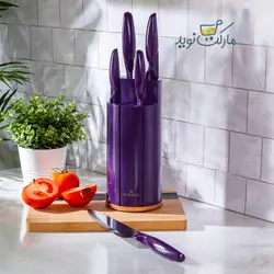ست چاقو آشپزخانه کاراجا مدل Retro رنگ بنفش استندی