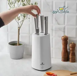 ست چاقو آشپزخانه کاراجا مدل Meister Sterilizer رنگ سفید استندی