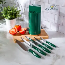ست چاقو آشپزخانه کاراجا مدل Retro رنگ سبز  استندی