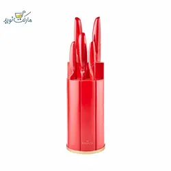 ست چاقو آشپزخانه کاراجا مدل Retro رنگ قرمز استندی