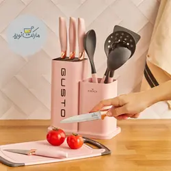 ست چاقو آشپزخانه کاراجا مدل Gusto صورتی استندی