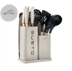ست چاقو آشپزخانه کاراجا مدل Gusto سفید استندی