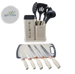 ست چاقو آشپزخانه کاراجا مدل Gusto سفید استندی