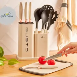ست چاقو آشپزخانه کاراجا مدل Gusto سفید استندی