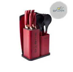 ست چاقو آشپزخانه کاراجا مدل Gusto زرشکی استندی