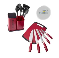 ست چاقو آشپزخانه کاراجا مدل Gusto زرشکی استندی