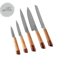 ست چاقو آشپزخانه کاراجا مدل Maple رنگ برنزی استندی