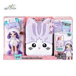 عروسک نانانا سورپرایز مدل Fuzzy Lavender Kitty سری BackPack