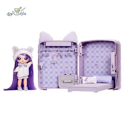 عروسک نانانا سورپرایز مدل Fuzzy Lavender Kitty سری BackPack