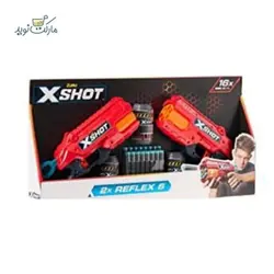 تفنگ بازی دوقلو ایکس شات مدل Reflex 6 رنگ قرمز