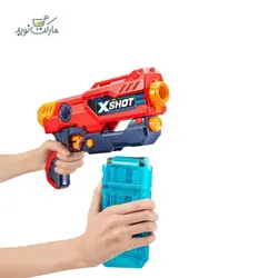 تفنگ بازی ایکس شات مدل Hurricane Clip رنگ قرمز