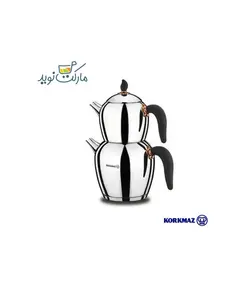 ست کتری و قوری استیل کرکماز مدل Şehnaz مشکی