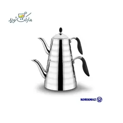 ست کتری و قوری استیل کرکماز مدل VIVA دسته مشکی