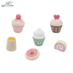 ست بازی پیکاردو مدل کاپ کیک با سینی پذیرایی 2 طبقه