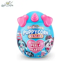 عروسک رینبوکورنز سورپرایزی با شاخ و گوش صورتی سری Puppycorn Rescue