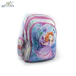 کوله پشتی مدل پرنسس سوفیا پولکی با جامدادی