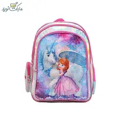 کوله پشتی مدل پرنسس سوفیا پولکی با جامدادی