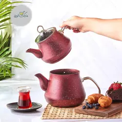 ست کتری و قوری کاراجا مدل Bio Granit Midi قرمز
