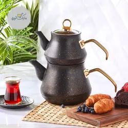 ست کتری و قوری کاراجا مدل Bio Granit Midi مشکی